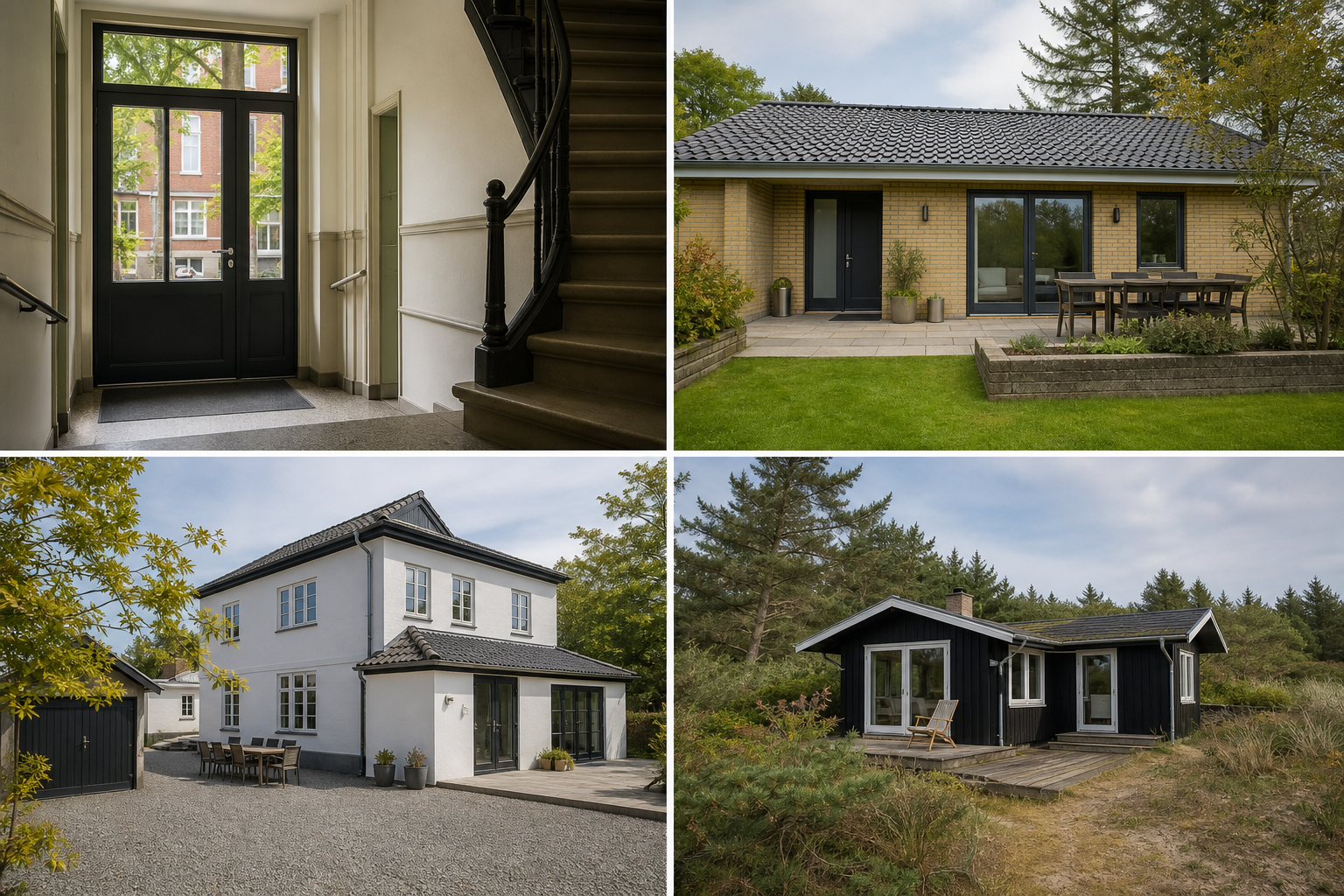 Lejlighed, mindre hus, toetagers hus og sommerhus i Danmark